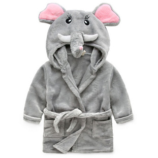 Плюшевый мягкий халат с капюшоном Слоненок от 1 до 7 лет